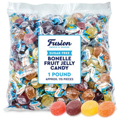 Fusion Sweets And Snacks Bonelle close-up of four fruit jelly colors showing flavor variety and appeal
