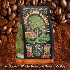Bones Coffee Company brewed in French press showing rich color and full-bodied cup