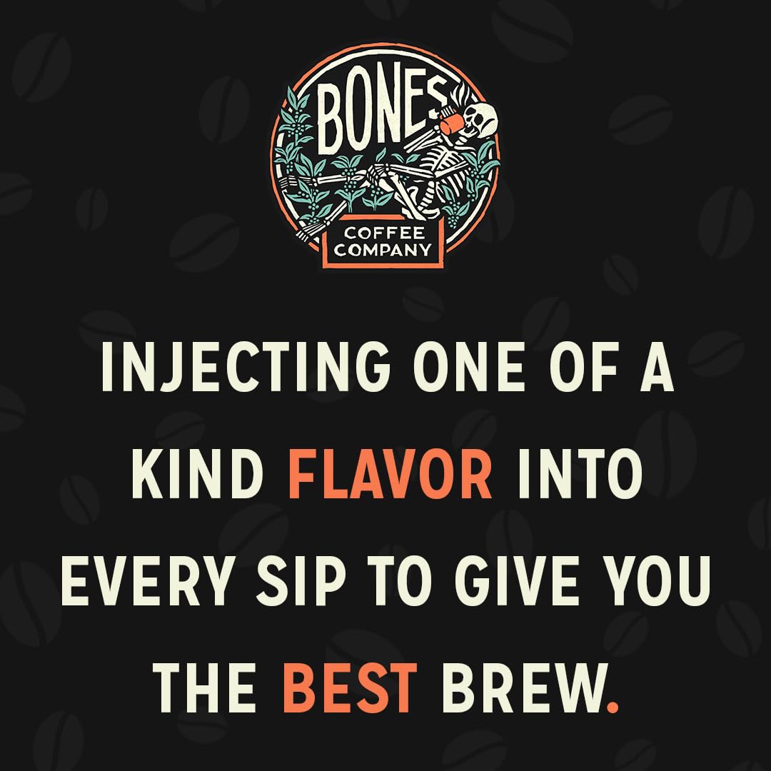 Bones Coffee Company bag label with roast details and low-acid claim