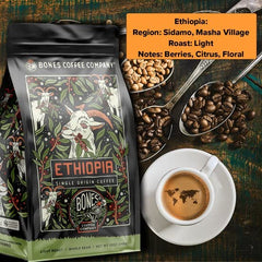 Bones Coffee Company resealable bag valve keeping aroma sealed