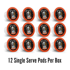 Bones Coffee Company single pod close-up highlighting easy-use convenience