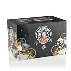 Bones Coffee pod top label with clear branding and easy Keurig compatibility