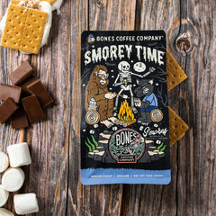 Bones Coffee Company grounds in French press illustrating rich extraction and full body