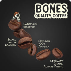 Bones Coffee Company ground coffee texture highlighting even grind for consistent extraction
