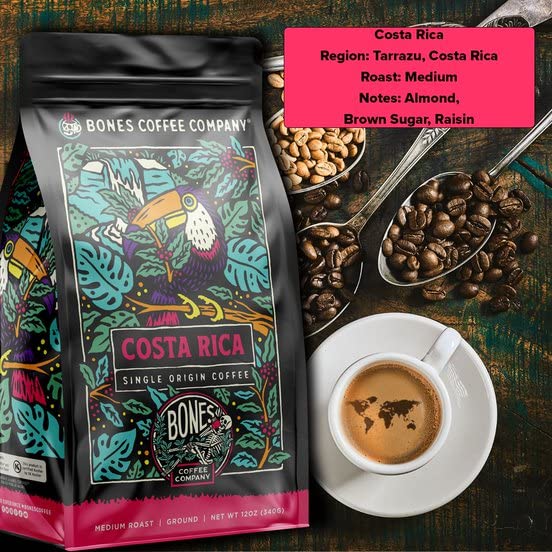 Bones Coffee Company pouring beans into grinder for precise grind control benefit