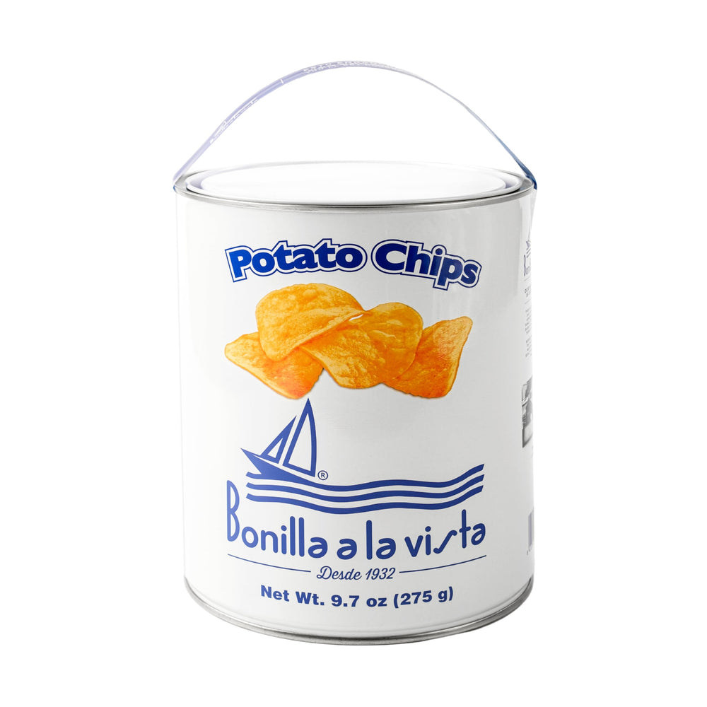 Bonilla a la Vista tin front showing brand and collectible design benefits freshness