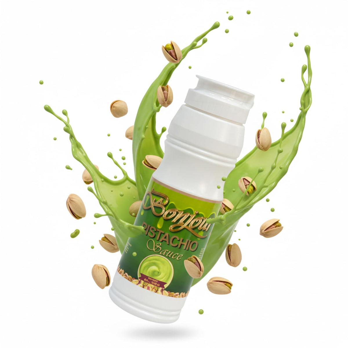 Bonjour front bottle showing label and squeezable pack for easy use and clean pouring