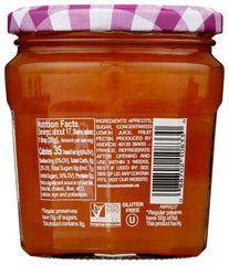 Bonne Maman apricot close-up texture highlighting fruit pieces and spreadability