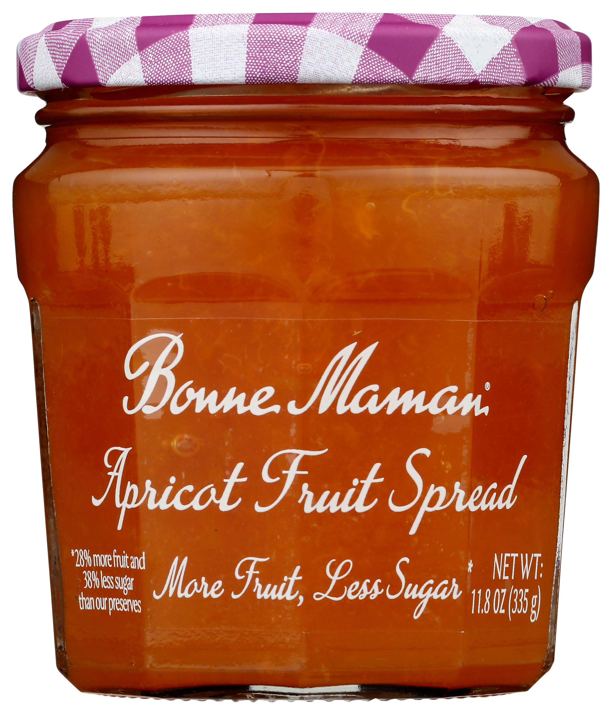 Bonne Maman apricot front jar showing label and one-hand convenience