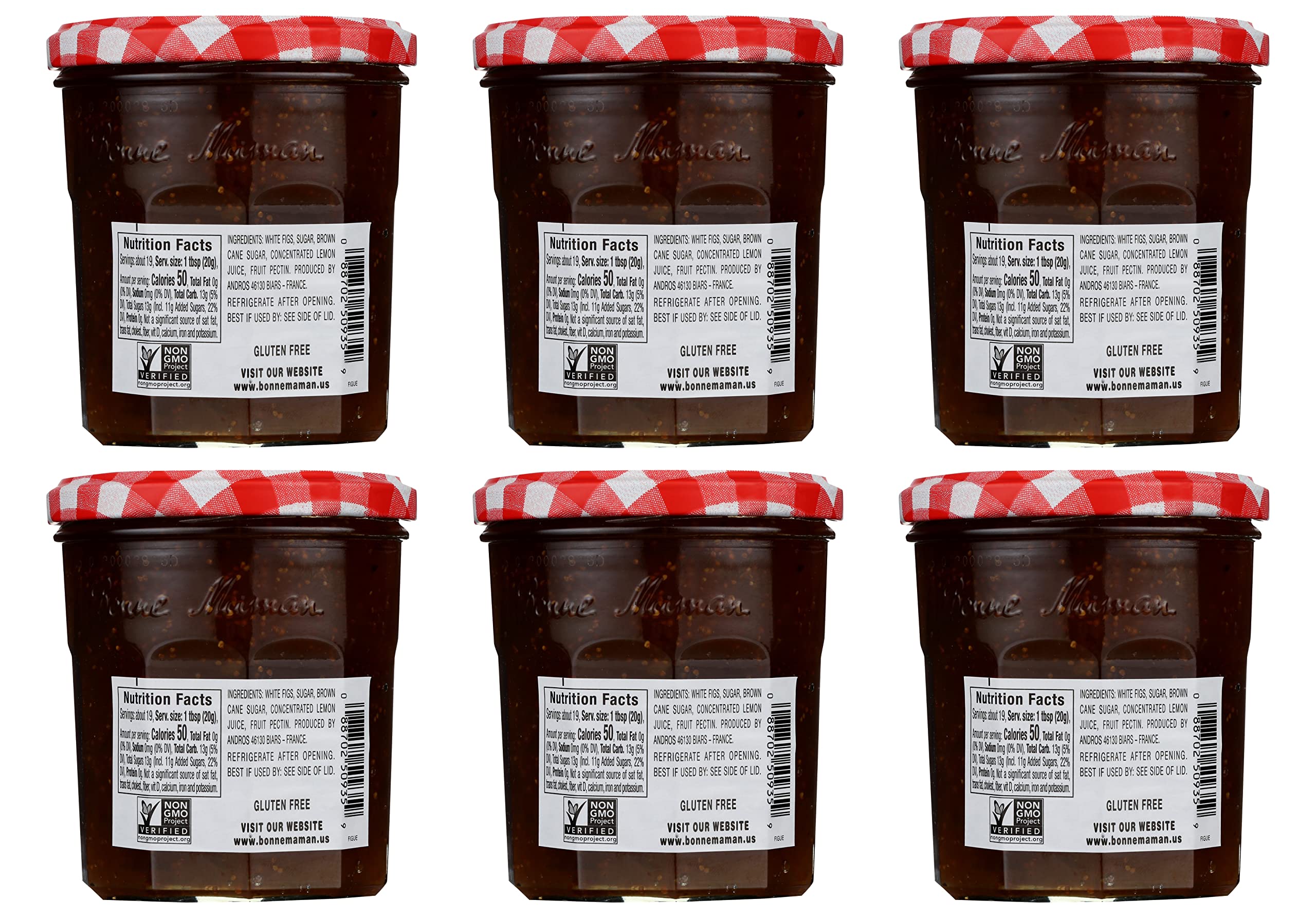 Bonne Maman close-up of fig preserves texture with visible fruit pieces and spreadability