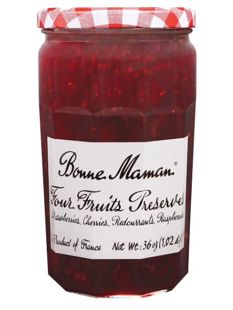 Bonne Maman jar front view showing label and 36 oz size, offering clear product identification and value