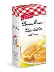 Bonne Maman front packaging showing wrapped lemon tarts and serving suggestion benefit