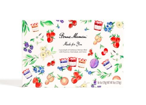 Bonne Maman front packaging gift box showing illustrated artwork and jar arrangement for a charming gift