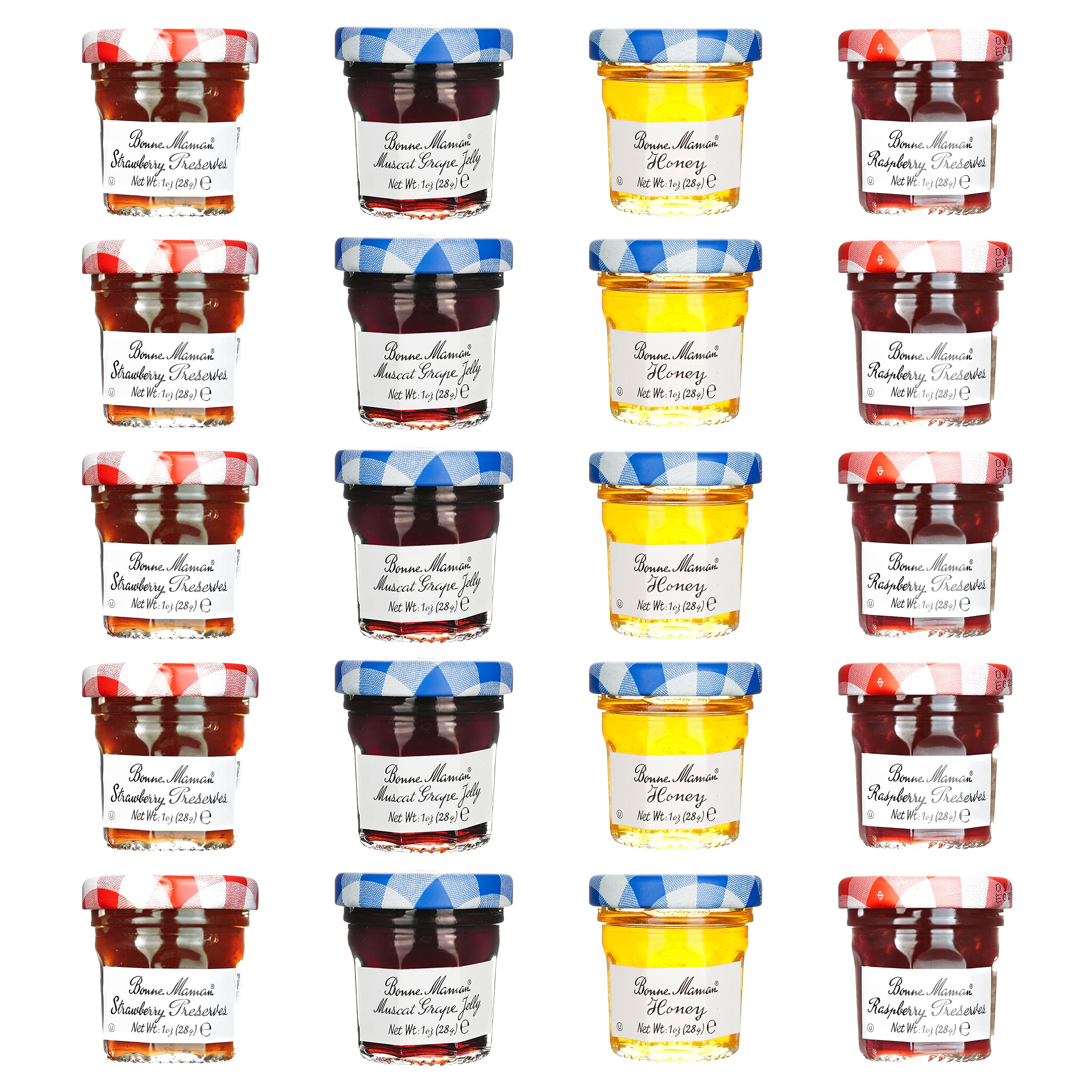 Bonne Maman mini jars front packaging showing variety and elegant portion control