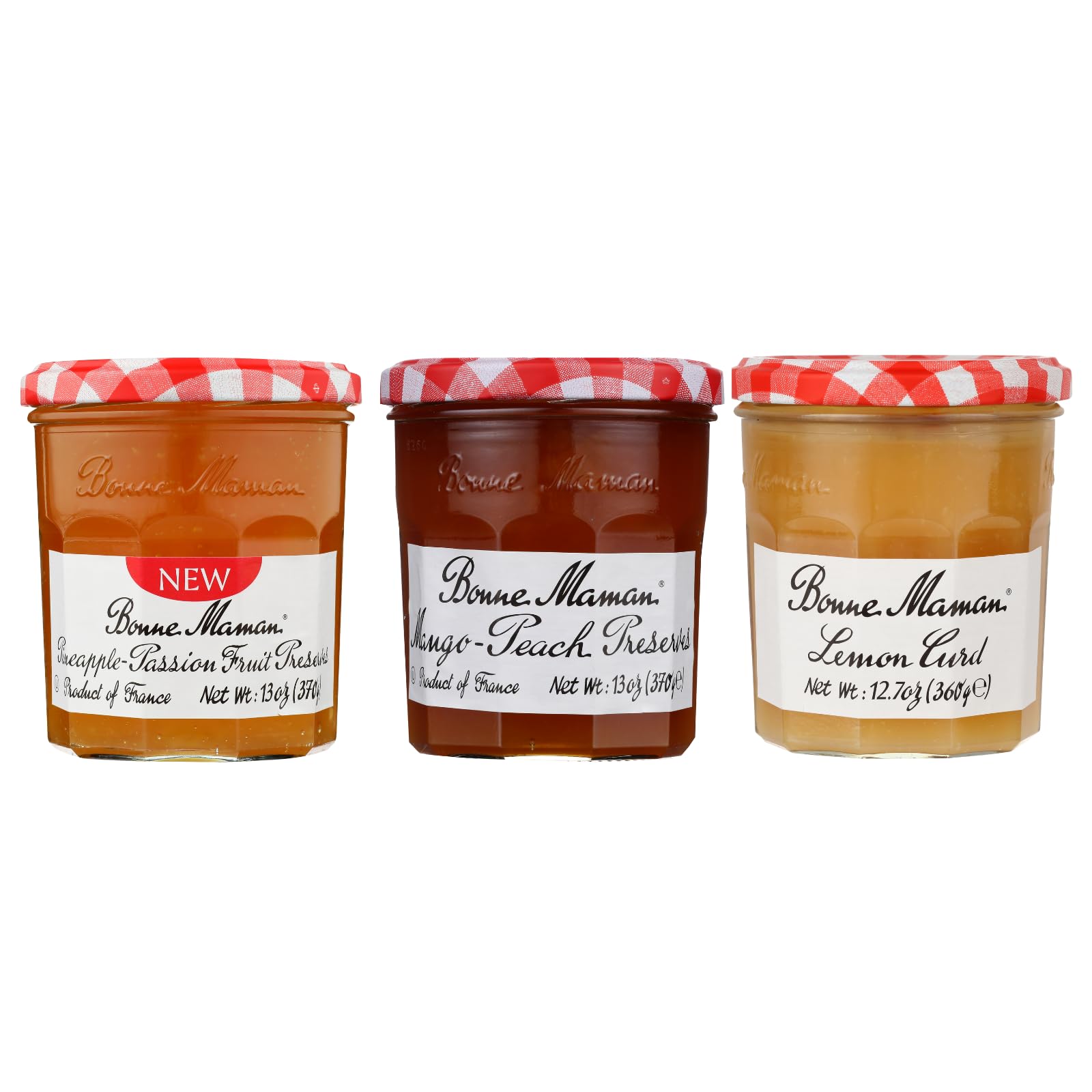 Bonne Maman pack front overview showing three jars and gift-ready presentation benefit