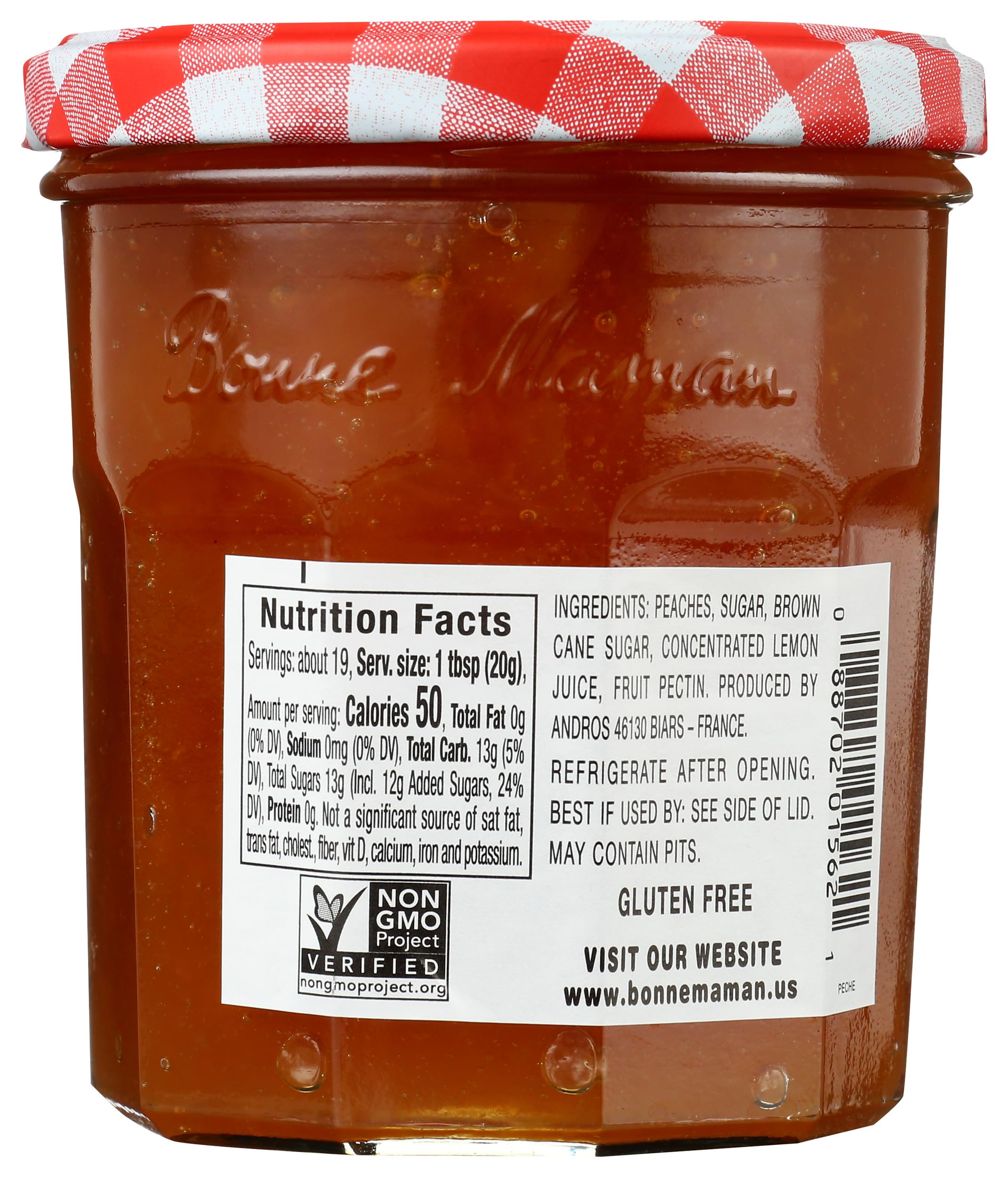 Bonne Maman jar top view revealing preserve texture and easy access benefit