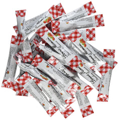Bonne Maman packet front view showing single-serve pouch and brand benefit