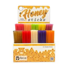 Bonneville Honey Company display front showing vibrant assorted sticks and easy grab benefit