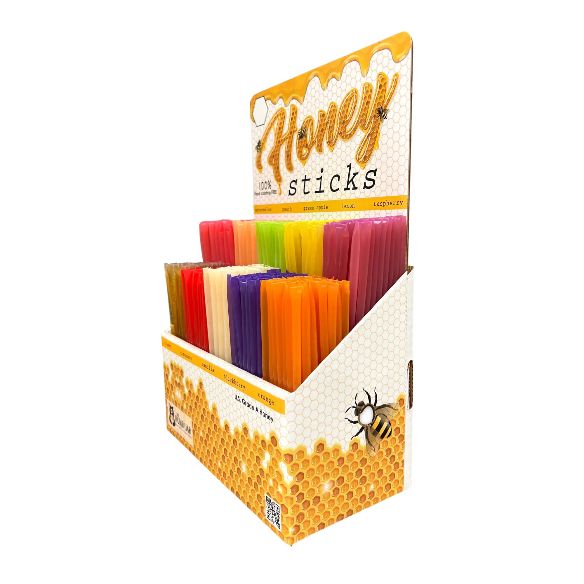 Bonneville Honey Company label and flavor list visible to shoppers for confident flavor choice benefit