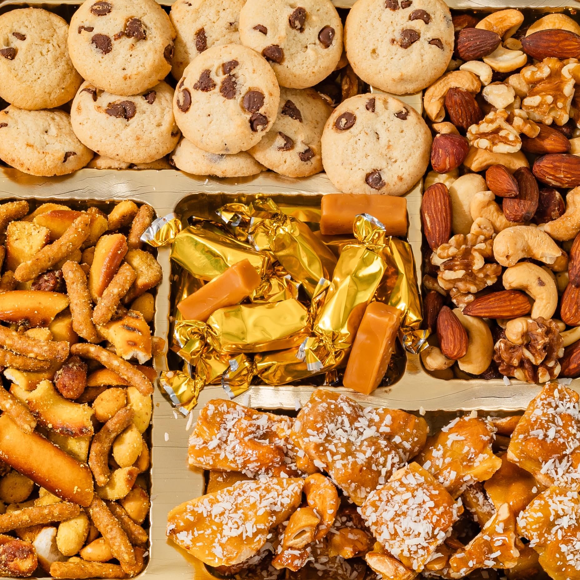 BONNIE AND POP salted nut assortment top-down view showing savory balance and mix