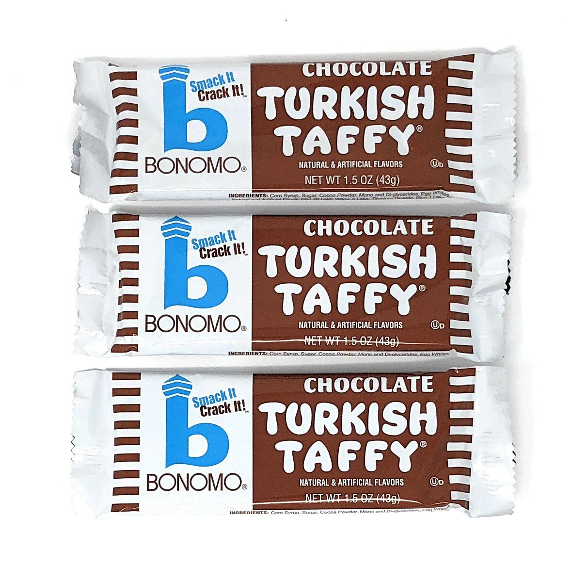 Bonomo individual wrapped bars laid out, easy portioning and grab-and-go convenience