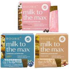Boobie Brands front box variety pack showing three flavors and packaging benefits