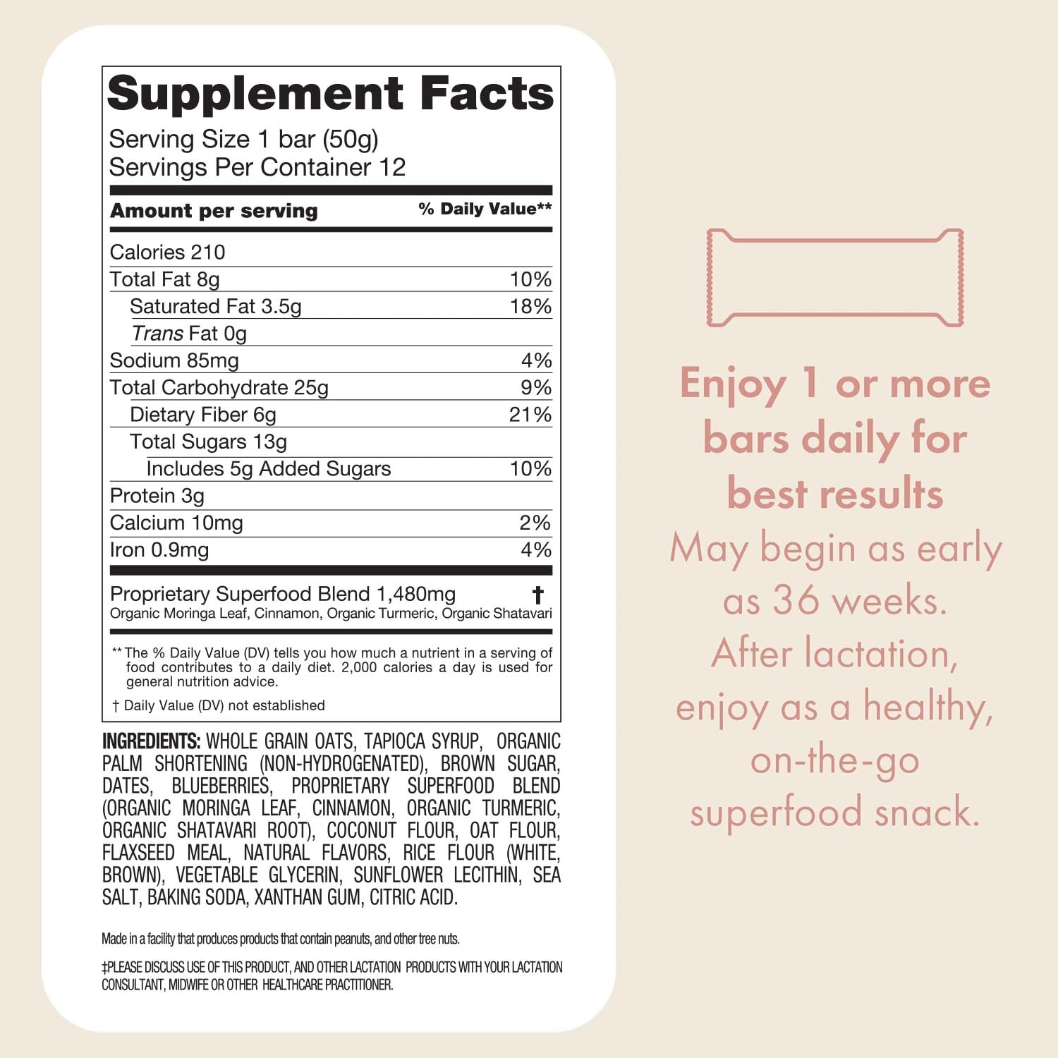 Boobie Brands bar beside ruler showing size and easy snack portion