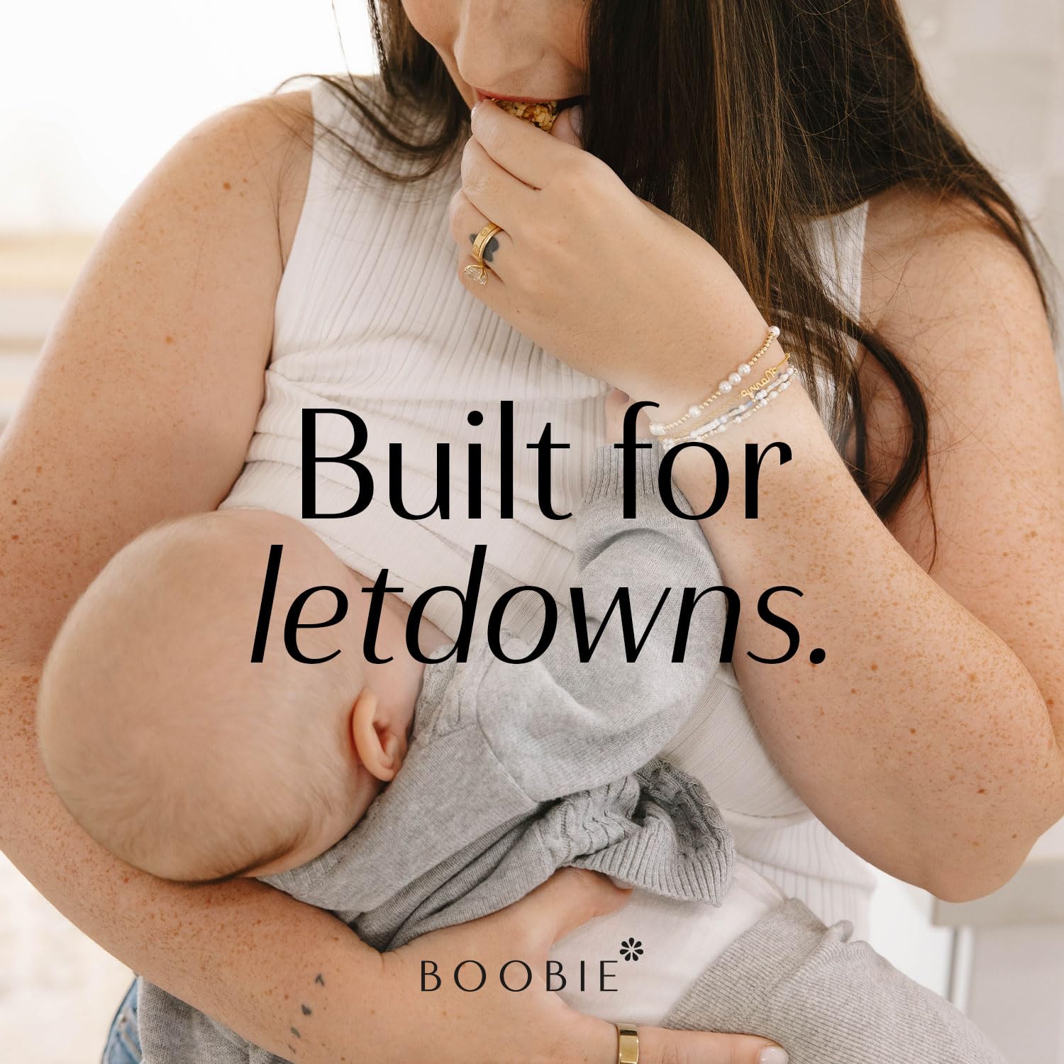 Boobie Brands open pack held in hand demonstrating portable, on-the-go convenience