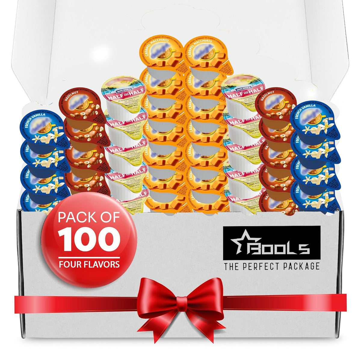 Bools mini creamer pack front view showing variety and ready-to-use convenience