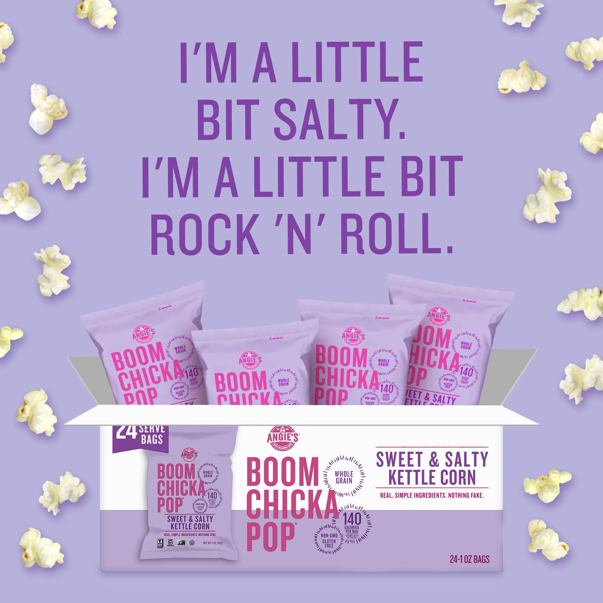 BOOMCHICKAPOP bags on party table showing easy sharing and grab-and-go