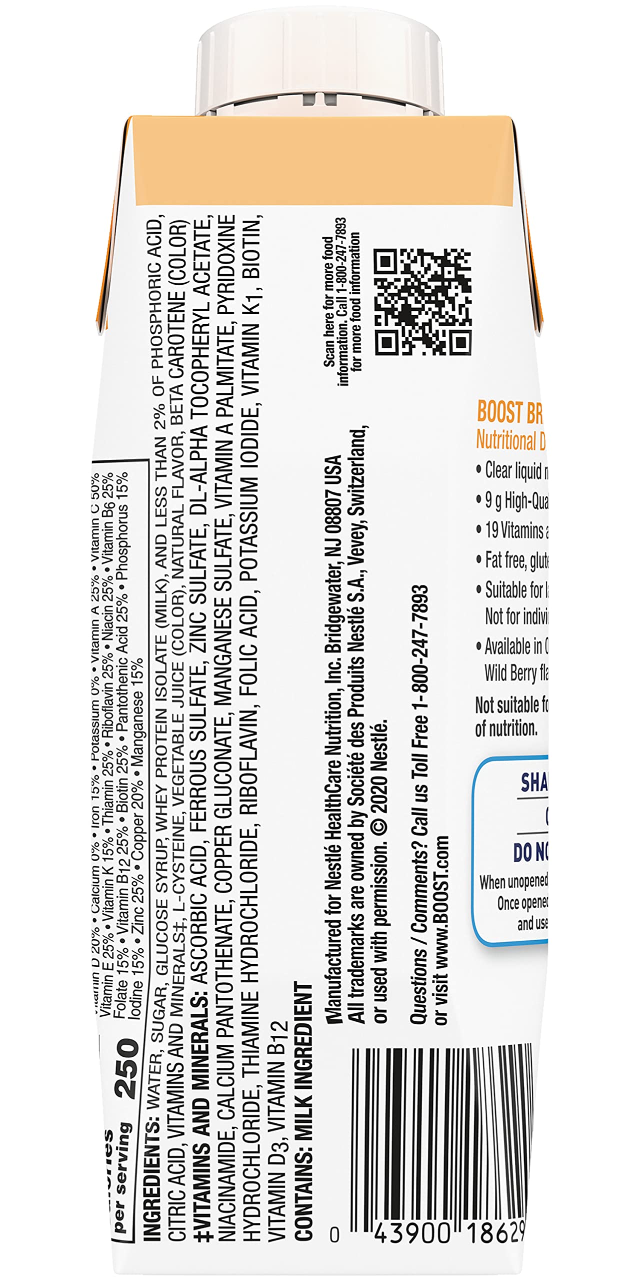 BOOST Breeze bottle in hand for scale showing convenient single-serve portability
