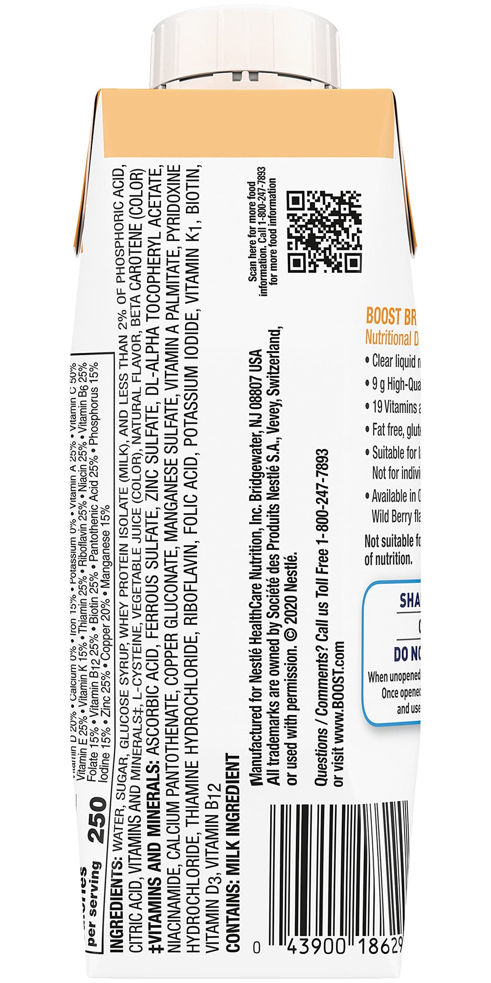 BOOST Breeze bottle in hand for scale showing convenient single-serve portability