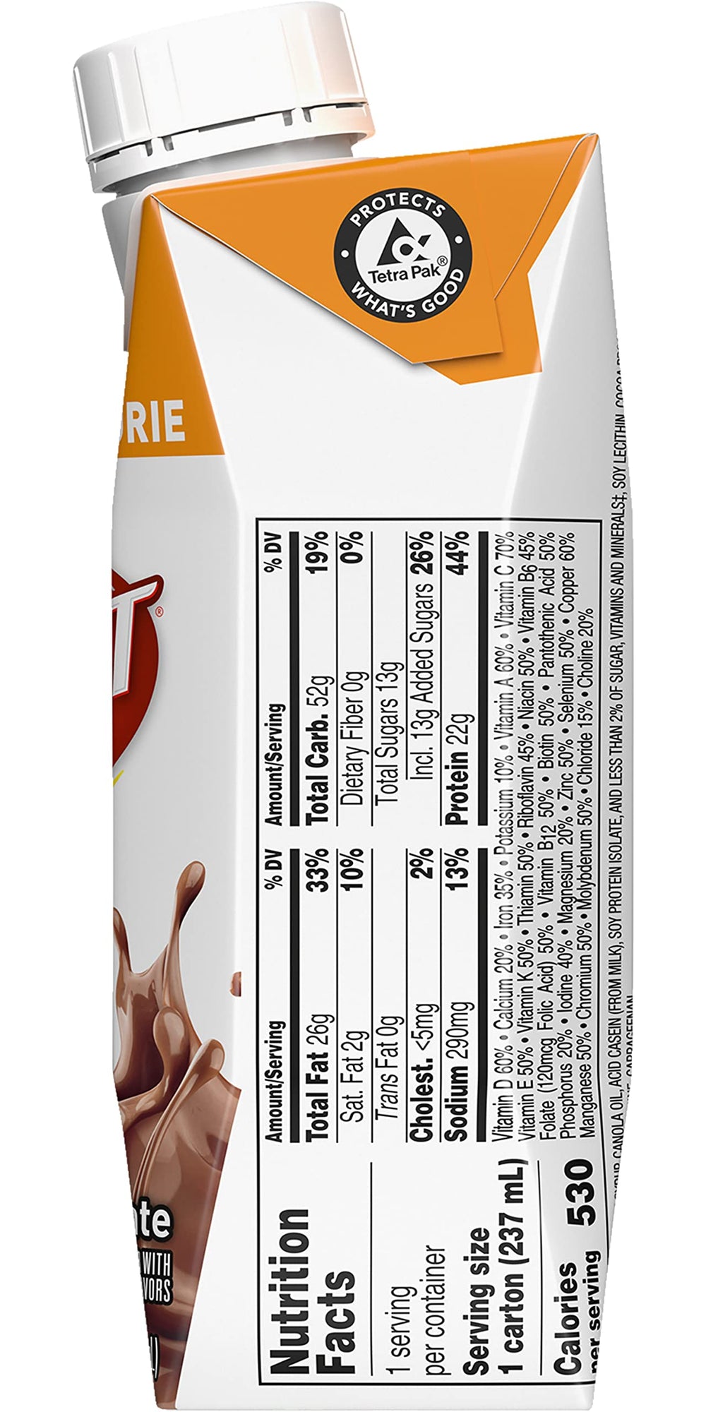 BOOST close-up of chocolate shake texture highlighting smoothness