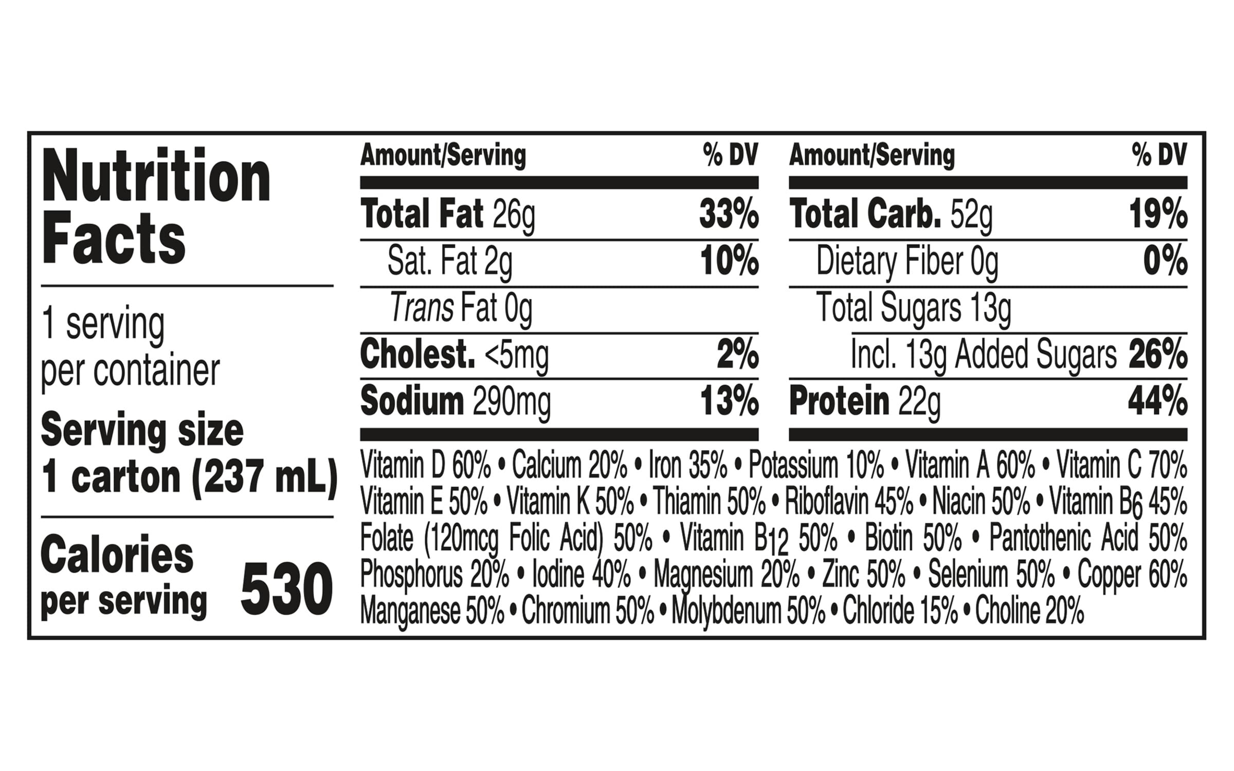 BOOST label details and nutrition facts for informed choices