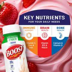 BOOST pouring creamy strawberry texture demonstrating smooth, drinkable consistency