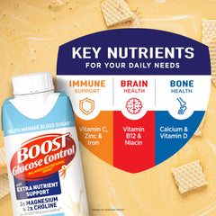 BOOST back label with nutrition facts and 25 vitamins and minerals listed