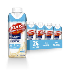 BOOST very vanilla front carton showing branding and calorie information