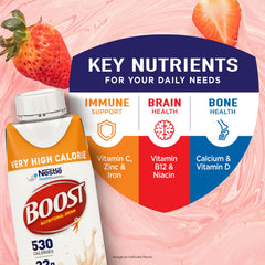 BOOST label with printed vitamins and minerals list showing comprehensive nutrient balance