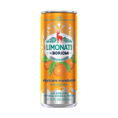 BORJOMI twelve-can pack stacked for storage providing grab-and-go refreshment