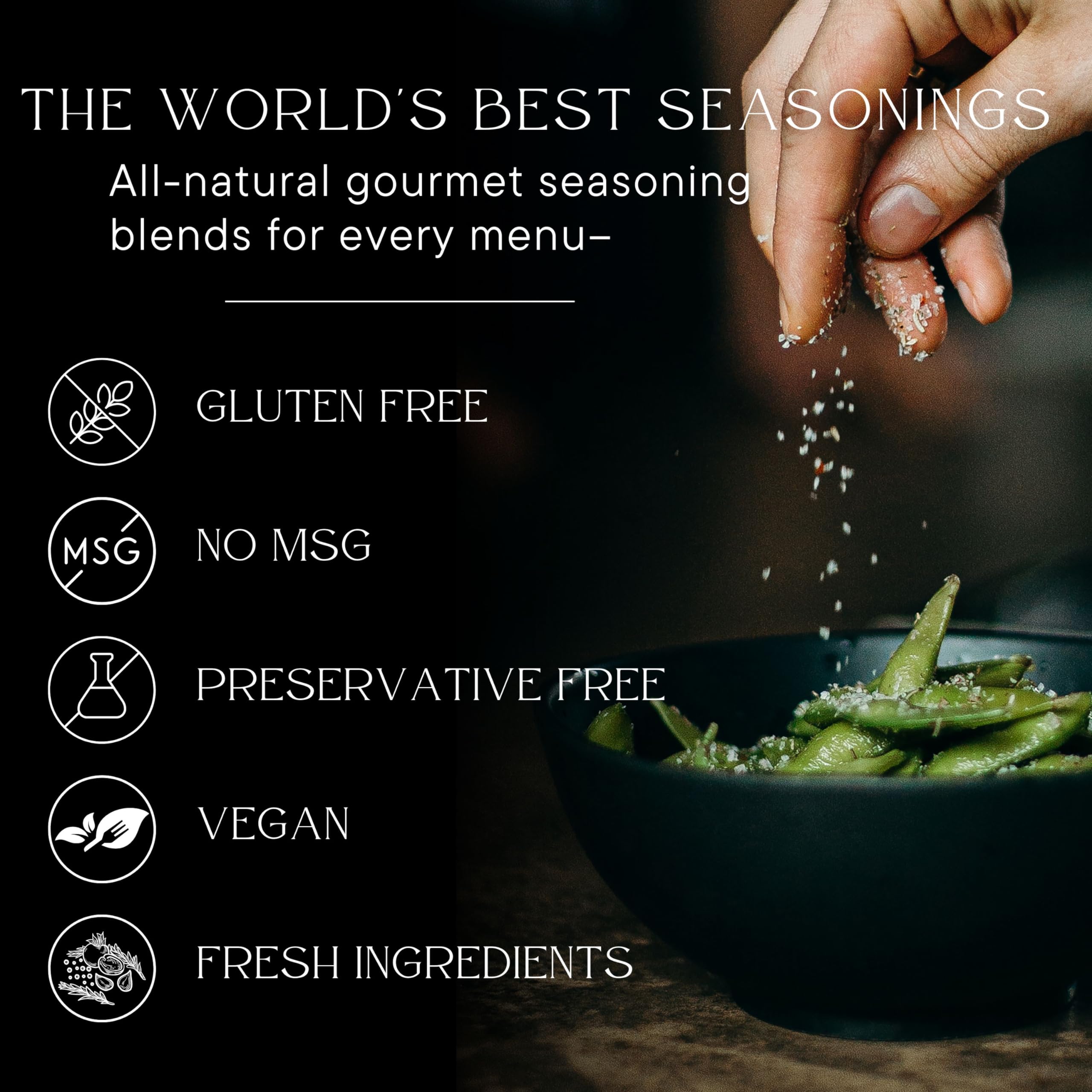 Borsari seasoning sprinkled on grilled chicken adding savory crust and flavor