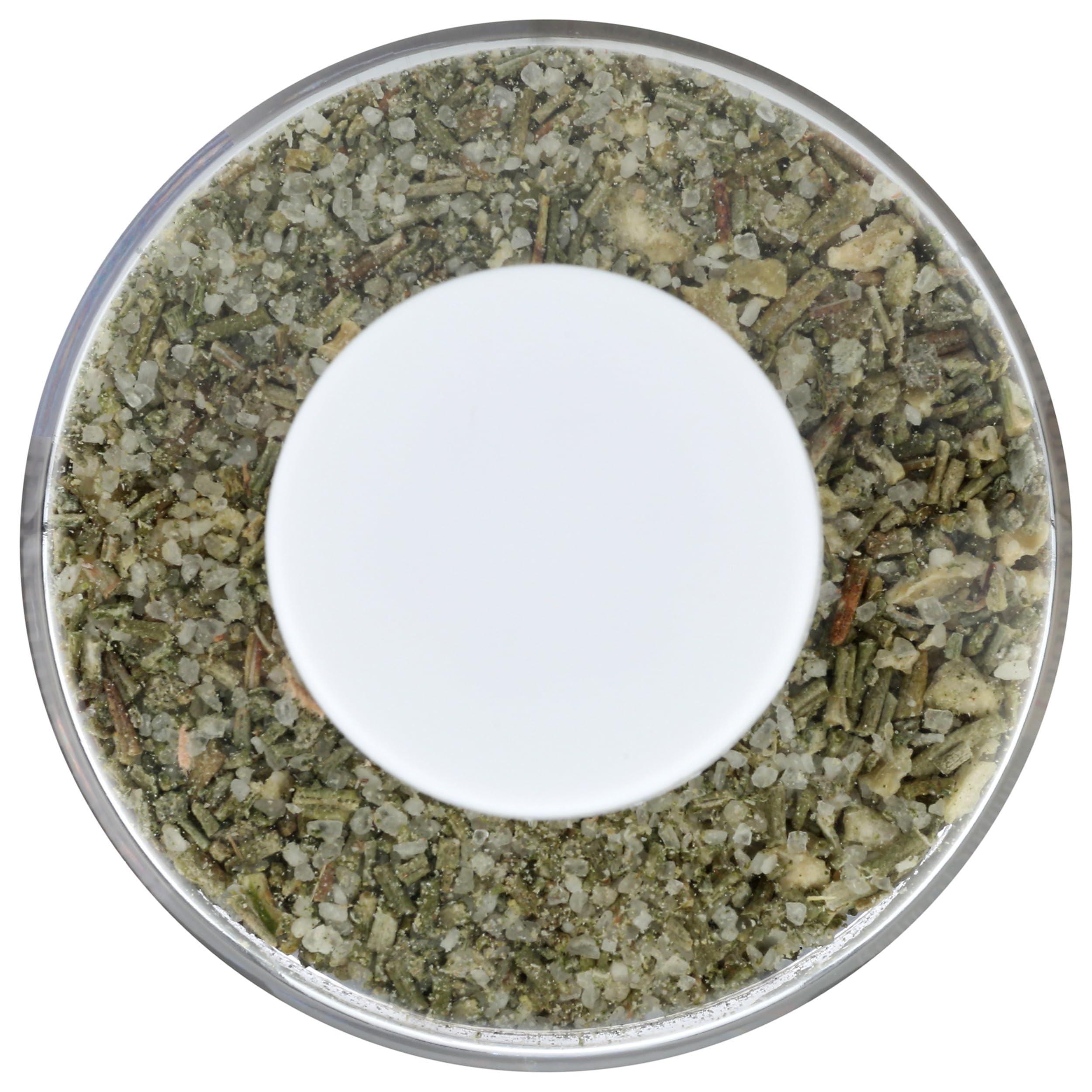 BORSARI coarse salt and herb texture close-up for visible seasoning quality benefit