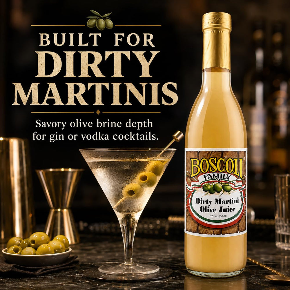 Boscoli Family label close-up highlighting product details and consistent brine flavor