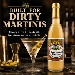 Boscoli Family label close-up highlighting product details and consistent brine flavor