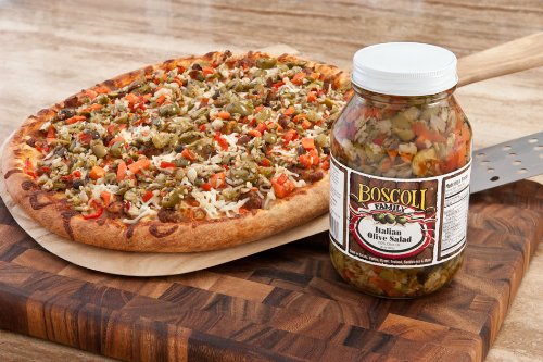 Boscoli Family close-up of olive salad texture highlighting chunky, even mix