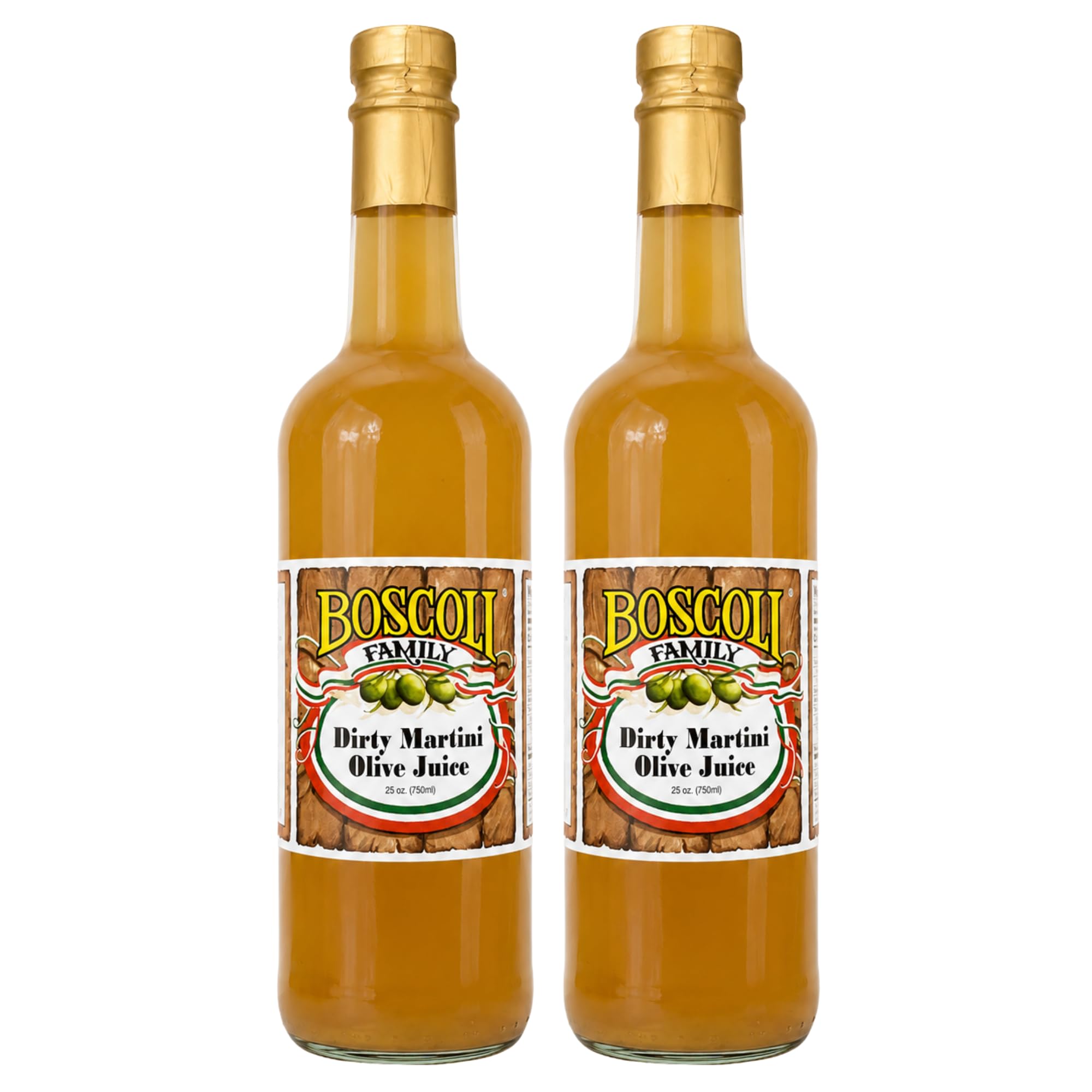 Boscoli Family front view of two 25 oz bottles showing packaging and quantity benefit