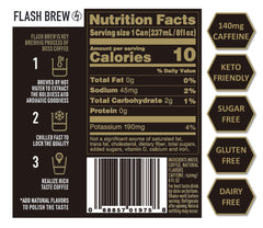 BOSS coffee side label with ingredients and nutrition for informed choices