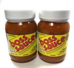 boss sauce front label bottle showing ingredients and size with clear packaging benefit