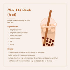Bossen milk tea with tapioca pearls showing pairing and bubble tea readiness