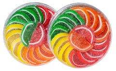 Boston Fruit Slices front-packaging showing two 11oz acetate tubs and assorted colors