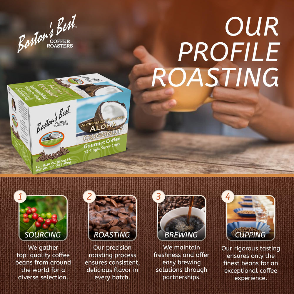 Bostons Best ingredients label close-up showing roast details and sourcing transparency